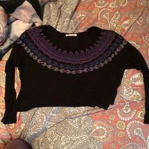 black and tribal crop top